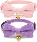 2 Pack Soft Corduroy Cat Collars by Ewinoom