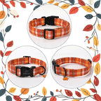 Fall Dog Collar Cute Orange Plaid Puppy Collar - Image 6