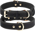 Joytale Leather Dog Collar for Medium Dogs, Genuine Thick Solid Leather by Joytale