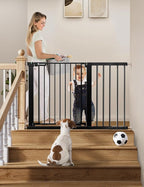 COMOMY 30" Tall Baby Gate for Stairs Doorways, Fits Openings 29.5" to 46" Wide by COMOMY