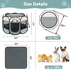 Dog Playpen with Washable Pee Pad, Puppy Pet Cat Playpen Small Dogs Tent Crate - Image 3