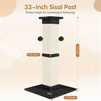 Cat Scratching Post 33 inch for Indoor Cats, High Cat Scratch Post Black - Image 2