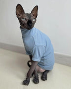 Sphynx Hairless Cats Shirt Cotton Cat Turtleneck Sweater Pullover Kitten - Image 3