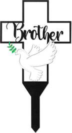 BUoonyer Garden Stake Graves Cemetery Decorations, Brother Metal Memorial Grave by BUyooner