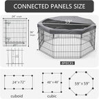 PETIME Foldable Metal Dog Exercise Pen/Pet Puppy Playpen Kennels Yard Fence - Image 3