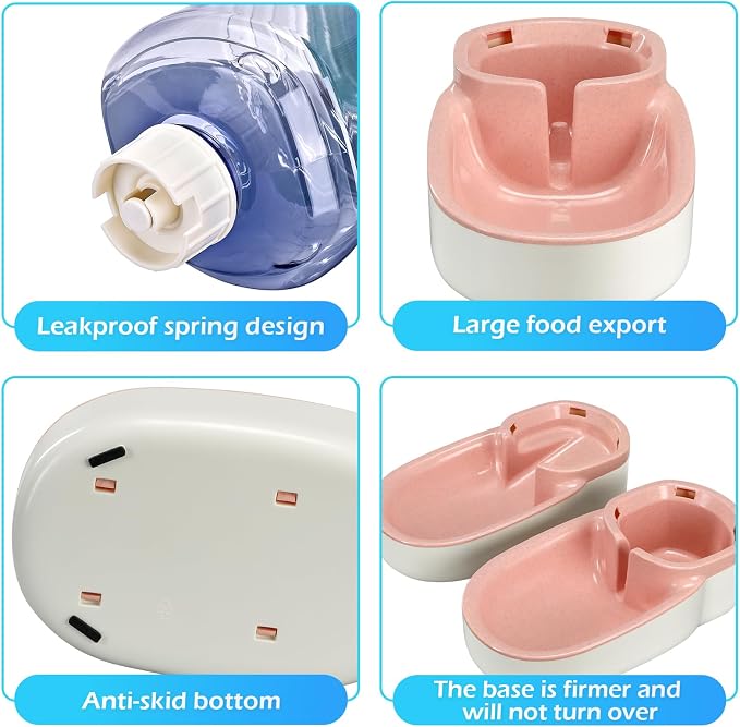 Automatic Dog Cat Feeder and Water Dispenser Gravity Food Feeder and Waterer Set - Image 5