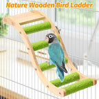 Hamiledyi Nature Wooden Bird Ladder Pet Parrots Climb Bridge Exercise Stands - Image 2