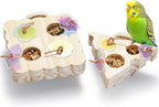 2Pcs Wooden Small Bird Foraging Toys, Interactive Parakeet Foraging Toys by Jevnd