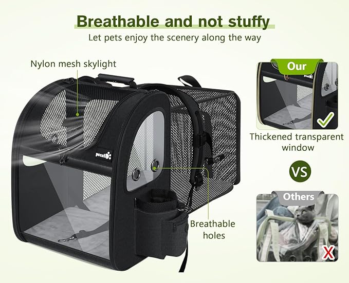 Pecute Pet Carrier Backpack, Large Cat Carrier Backpack, Expandable cat Backpack - Image 3