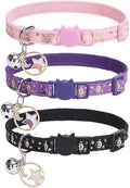 PUPTECK 3 Pack Cat Collar with Bells Breakaway by PUPTECK