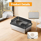Stainless Steel Litter Box, XL Enclosed Cat Litter Boxes - Image 5