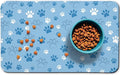 Dog Food Mat, Absorbent Water Bowl Mats Cat Pet Feeding Placemats Blue 12 * 20 by Zoeeya