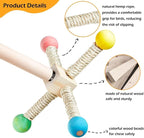 Bird Stand Perch Toy, Interactive Spinning Parakeet Toys, Wooden Exercise Wheel - Image 3