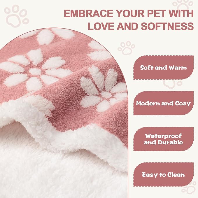 Waterproof Blanket for Dog Puppy Cat, Cute 3D Textured Flower Dog Blanket for - Image 3