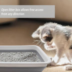 Collapsible Small Cat Litter Box, 14.6 x 10.6 x 4.8 inch Open Waterproof Low - Image 6
