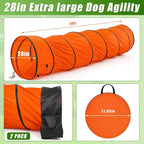 28 in 10 Foot Orange Extra Large Dog Agility Tunnel - Image 2