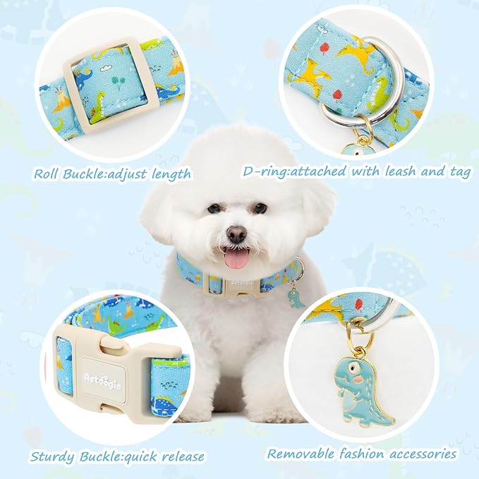 Dinosaur Dog Collar for Medium Dogs, Cute Puppy Collars - Image 4