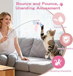 Pawaboo Feather Teaser Cat Toy, Interactive Feather Wand Cats Toy Flying - Image 5