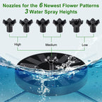 Solar Fountain Pump with Spray Height Adjustment, Upgrade Glass Solar Bird Bath - Image 5