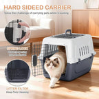 MoNiBloom 22-Inch Dog Crate Plastic 2-Door Top Loading Cat Carrier, Hard-Sided - Image 2