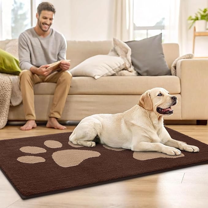 Buganda Dog Door Mat for Muddy Paws, Absorbent Dirt Trapper Washable Indoor - Image 7