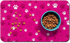 Dog Food Mat, Absorbent Water Bowl Mats Cat Pet Feeding Placemats Pink 12 * 20 by Zoeeya