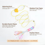 Potaroma Interactive Cat Feather Toys 5 Pcs, Cat Teaser Retractable Hanging - Image 6