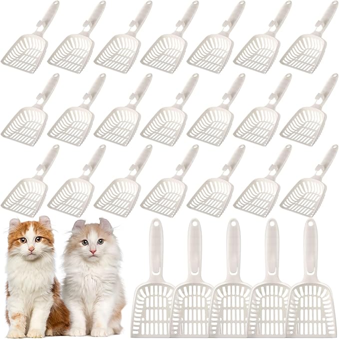 24 Pieces Litter Scoop Bulk for Cats Plastic Pet Kitty Litter Scooper Durable by Unknown