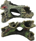 DoubleWood 2 PCS Decaying Trunk Betta Fish Driftwood Resin Crafts Ornament by DoubleWood