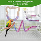 3 Pcs Gradient Bird Perching Rope Set, Bendable Bird Perching Rope - Image 7