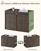 Cat Litter Box Enclosure Furniture, Handwoven Rattan Hidden Litter Box - Image 6