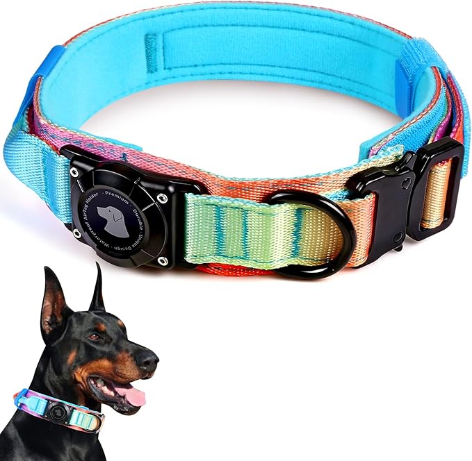 2026 Upgrade Waterproof AirTag Dog Collar, Military Tactical Dog Collar by ODOKELE