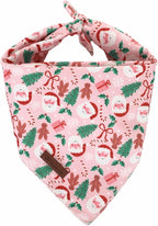 Christmas Dog Bandana–Christmas Red & Green Plaid Triangle Scarf by UPURARAPUP