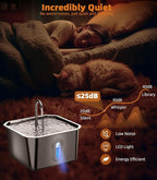 4L/135oz Large Cat Water Fountain Stainless Steel - Image 4