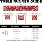 Valentines Day Dog Cat Paw Prints Table Runner, Anniversary Wedding Burlap - Image 3