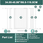40.55" Tall, 34.05-45.86 Inch Wide, 1.37" Ultra Narrow Spacing Dog Pet Baby - Image 6