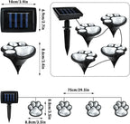 Animal Paw Print Solar Lights Outdoor Garden Decor, 4 Pack Paw Print Lights - Image 2