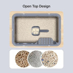 Stainless Steel Cat Litter Box, Open Top High-Sided Metal Litter Box - Image 6