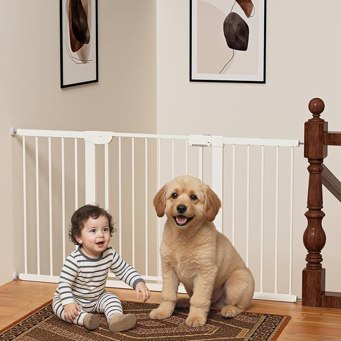 29.5-59.8" Magnetic Baby Gate for Stairs, Baby Safety Essentials, Auto Close by Mutak