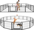 Dog Playpen Outdoor Extra Wide 16 Piece Panels Heavy Duty Dog Fence 24" Height by Committedtobetterpetlife
