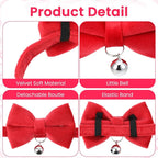 20 Pcs Cat Bowtie Collars with Bell, Solid Colors Kitten Bow Breakaway Cat - Image 3