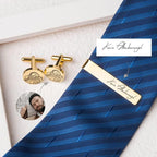 Anavia Pet Portrait & Handwriting Cufflinks Tie Clip Gift Box Set, Personalized - Image 5
