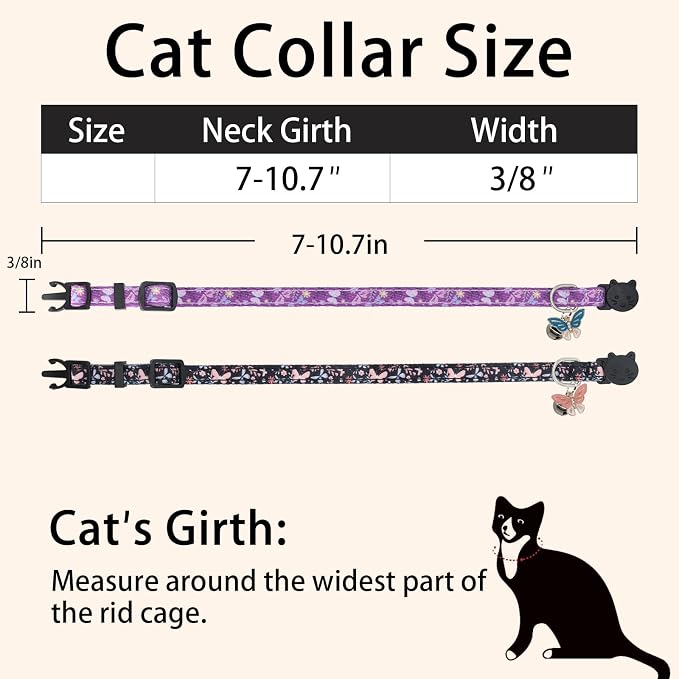 Cat Collar Breakaway, 2 Pack Cotton Cats Collars - Image 4