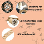 Bird Rope Perch for Parrots, Bendable Natural Jute Boing - Image 4