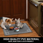 Pet Feeding Mat for Small Dogs and Cats 24" x 16" Flexible and Waterproof Dog - Image 6