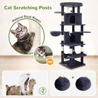 Globlazer Corner Cat Tree for Large Cats, 66inch Tall Curved Series Large Cat - Image 6