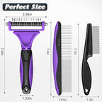 3PCS Pet Grooming Rake & Metal Comb & Flea Comb - Image 7