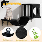 NUNU LAB Wall Mounted Cat Climber Set, Scratcher Board and Hammock, Shelves - Image 3
