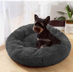 BODISEINT Faux Fur Dog Bed Cat Bed, Shag Round Anti-Anxiety Pet Calming Bed - Image 4