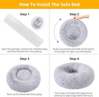 Dog Bed for Small Medium Large Dogs Cats, 20 inch Calming Washable-Round Cozy - Image 5